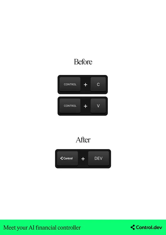 Before Control+C, after Control+DEV poster
