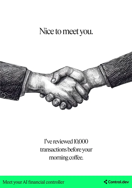 Nice to meet you, reviewed 10,000 transactions poster